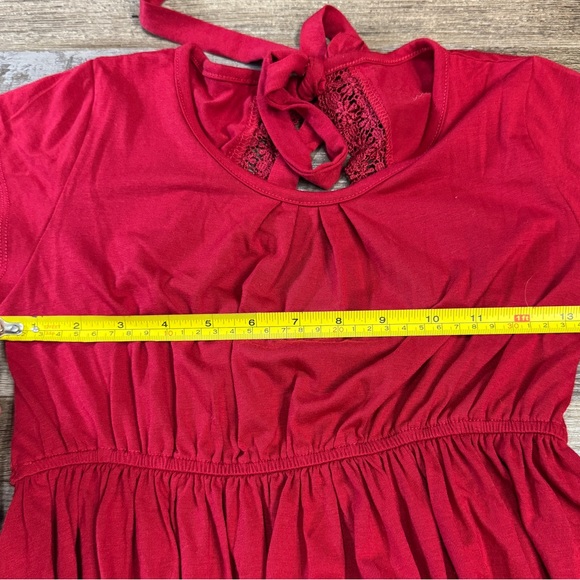 Joyfolie Braelyn Dress Scarlet Red High Low Ruffle Girls Size 10 - Picture 6 of 8